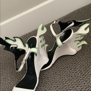 Flame shoes heels sandals wedges Prada